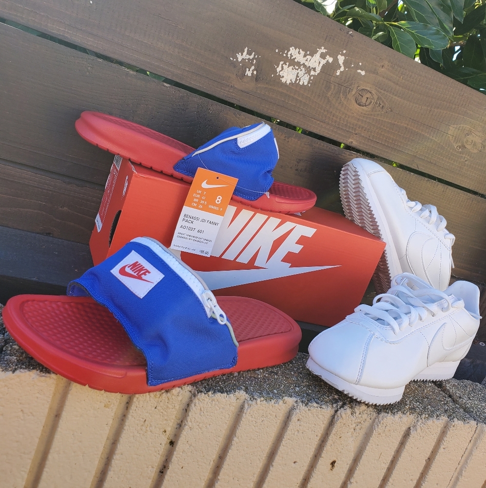 Wmn's Sz 9.5 Nike Pack - Cortez & Fanny Pack Slide